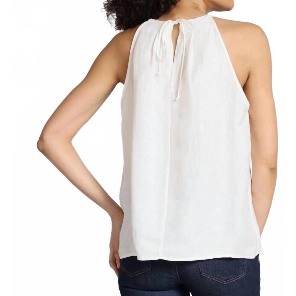 NEW LOLA & SOPHIE cupro linen halter top in white - Picture 2 of 2